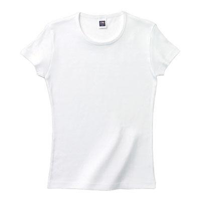 レディースリブクルーネックTシャツ160-wcn