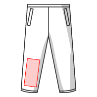 スウェットパンツ 前右足下