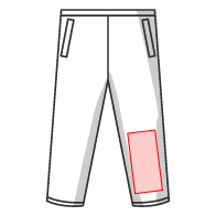スウェットパンツ 前左足下