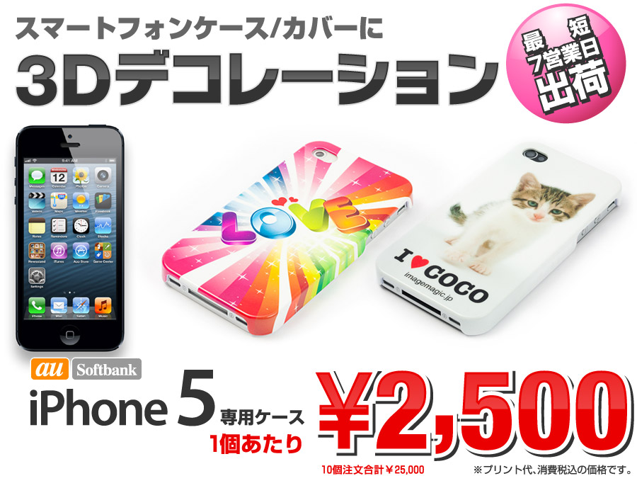 3Dデコレーションプリント iPhone5専用ケースを1個あたり【¥2,500】で販売中!10個セット¥25,00 3Dデコレーションプリント iPhone5専用ケースを1個あたり【¥2,500】で販売中!10個セット¥25,000