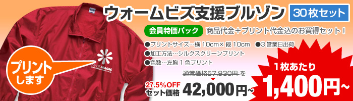 1枚あたり1,400円【ウォームビズ支援30枚セット】会員特価パック27.5％OFF！